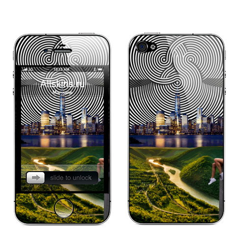 Наклейка на Телефон Apple iPhone 4S, 4 Умиротворение [С высоты: 1/3],  купить в Москве – интернет-магазин Allskins, природа, высотки, Ньюйорк, жулдыбин_арт