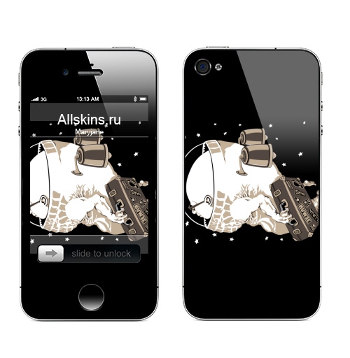 Наклейка на Телефон Apple iPhone 4S, 4 Космический туризм,  купить в Москве – интернет-магазин Allskins, космос, космонавтика, космонавтики, астронавт, галактика, звезда, чемодан, туризм