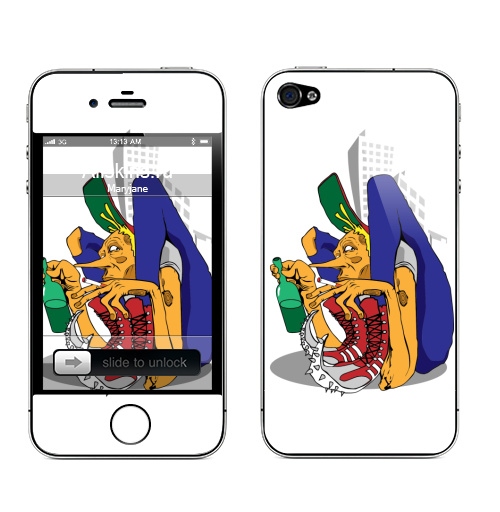 Наклейка на Телефон Apple iPhone 4S, 4 Добро пожаловать в Буратаун,  купить в Москве – интернет-магазин Allskins, город, джинсовка, кроссовки, кепка, адидас, гоп, Буратино