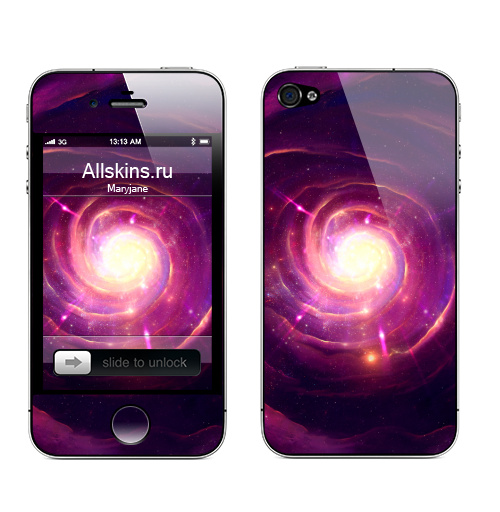Наклейка на Телефон Apple iPhone 4S, 4 Движение света звезд,  купить в Москве – интернет-магазин Allskins, солнце, паттерн, звезда, галактика, туманность, абстракция, движение, спираль, фантастика, фантазия