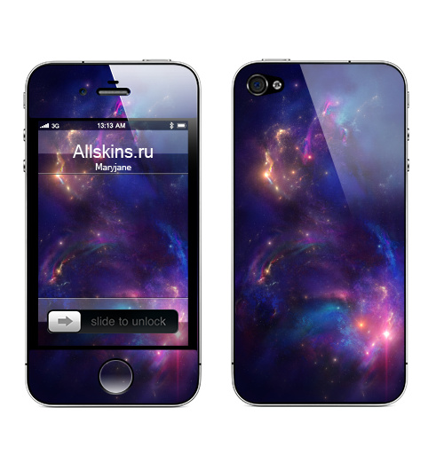 Наклейка на Телефон Apple iPhone 4S, 4 Звездная туманность,  купить в Москве – интернет-магазин Allskins, звезда, космос, небо, фагтастика, графика, туманность, светлый, яркий, красочно, огни, путешествия, ночь, стильно, Даль