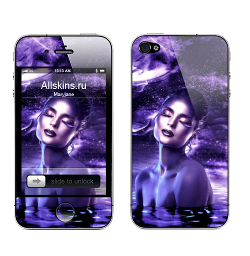 Наклейка на Телефон Apple iPhone 4S, 4 Личное Пространство,  купить в Москве – интернет-магазин Allskins, сюрреализм, яркий, вдохновение, красочный, трендовый, модный, тренд, новый год, лучший, мистический, магия, красота, легкий, абстракция, абстрактные, космос, пространство, девушка