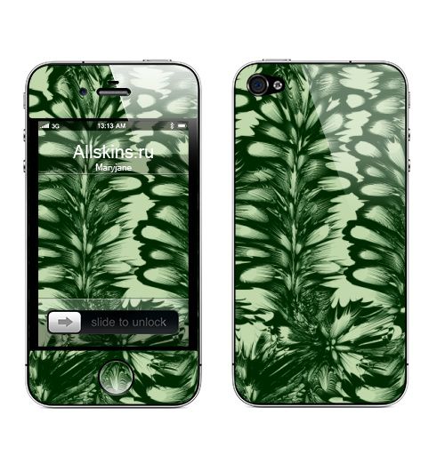 Наклейка на Телефон Apple iPhone 4S, 4 Реликтовое зеленение,  купить в Москве – интернет-магазин Allskins, сюрреализм, зеленые, зеленый, растительность, лес, листья, много, множество, куча, ковер, покрытие, плотное, озеленение, реликтовое