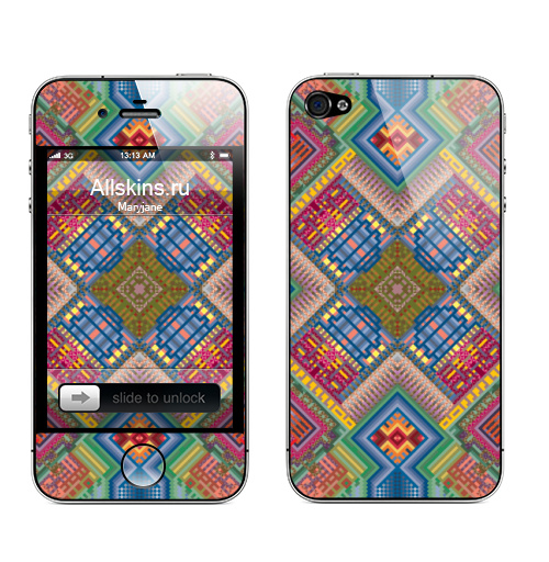 Наклейка на Телефон Apple iPhone 4S, 4 Жестикуляции,  купить в Москве – интернет-магазин Allskins, абстракция, текстура, текстиль, геометрический, яркий, стильно
