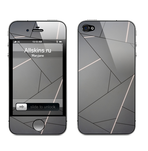 Наклейка на Телефон Apple iPhone 4S, 4 Фон дизайн,  купить в Москве – интернет-магазин Allskins, металл, фонарь, иллюстрацияпринт, графика, стена, дизайнер, стильно, мода, интерьер, серый, светлый, фигуры, серебро, железный, текстура, абстракция