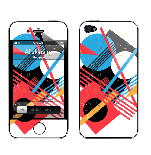 Наклейка на Телефон Apple iPhone 4S, 4 Разные Формы конструктивизма в действии,  купить в Москве – интернет-магазин Allskins, стритарт, конструктивизм, авангард, абстракция, графика, искусство