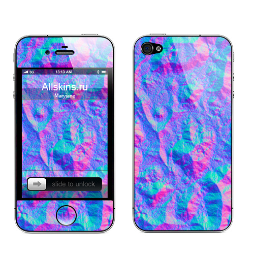 Наклейка на Телефон Apple iPhone 4S, 4 Пёстрый Вася,  купить в Москве – интернет-магазин Allskins, сюрреализм, пестрый, глитч, розовый, голубой, искусство