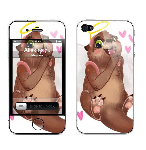 Наклейка на Телефон Apple iPhone 4S, 4 Выдра любви,  купить в Москве – интернет-магазин Allskins, выдра, любовь, пушистый, милашка, сердце, сердечки, животные, день_святого_валентина, влюблённым, любовники, любимой