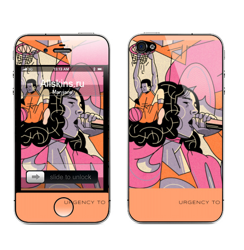 Наклейка на Телефон Apple iPhone 4S, 4 Желание побеждать,  купить в Москве – интернет-магазин Allskins, поп-арт, спорт, победа, побеждай, баскетбол, певец, жизнь, мотивация