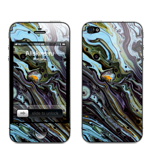 Наклейка на Телефон Apple iPhone 4S, 4 Разнообразная краска,  купить в Москве – интернет-магазин Allskins, психоделика, краски, абстракция, сюрреализм, оригинально, подарки, красочный, искусство