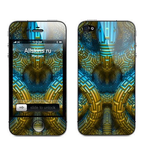 Наклейка на Телефон Apple iPhone 4S, 4 Транс формация,  купить в Москве – интернет-магазин Allskins, психоделика, психоделичный, психоделики, узор, абстракция, техно