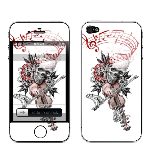 Наклейка на Телефон Apple iPhone 4S, 4 Музыкант скрипач,  купить в Москве – интернет-магазин Allskins, политика, читатель