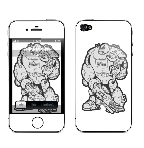 Наклейка на Телефон Apple iPhone 4S, 4 На страже границ!,  купить в Москве – интернет-магазин Allskins, мужик, военные, робот, пикник, 300 Лучших работ