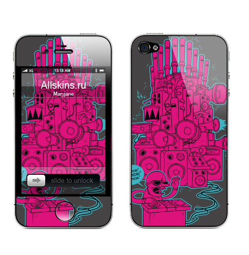 Наклейка на Телефон Apple iPhone 4S, 4 Dance !,  купить в Москве – интернет-магазин Allskins, музыка, dj, клубная