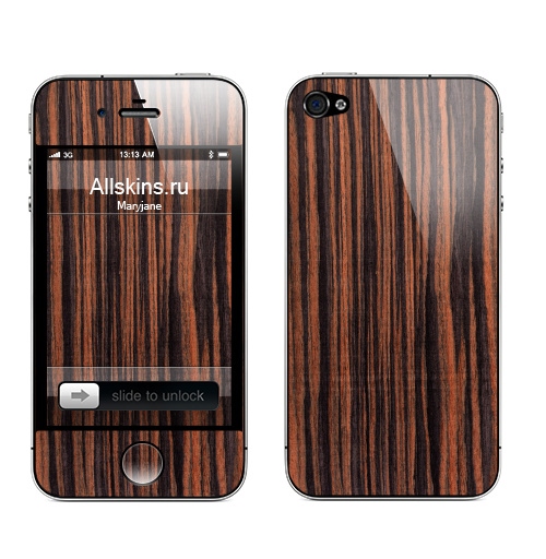Наклейка на Телефон Apple iPhone 4S, 4 Woody skin - пленка под дерево,  купить в Москве – интернет-магазин Allskins, лес, паттерн, текстура