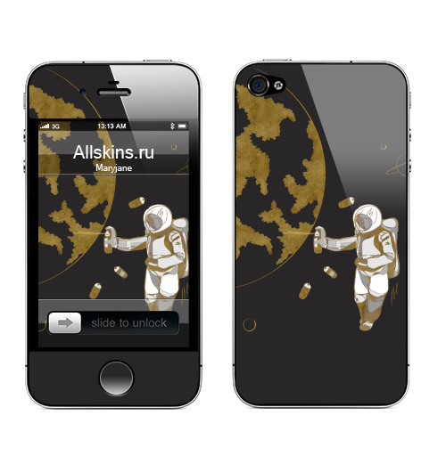 Наклейка на Телефон Apple iPhone 4S, 4 Космо,  купить в Москве – интернет-магазин Allskins, 300 Лучших работ, граффити, космос, рождение