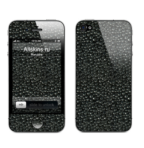 Наклейка на Телефон Apple iPhone 4S, 4 ИКРА ЧЕРНАЯ,  купить в Москве – интернет-магазин Allskins, Россия, паттерн, текстура