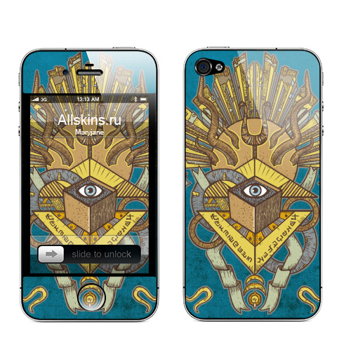 Наклейка на Телефон Apple iPhone 4S, 4 Magika,  купить в Москве – интернет-магазин Allskins, графика, магия, птицы