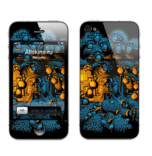 Наклейка на Телефон Apple iPhone 4S, 4 «Бессонница»,  купить в Москве – интернет-магазин Allskins, военные, звёзды и войны, темный, синий, бессонница, овцы, дартаньян, оранжевый, желтый, голубой, 300 Лучших работ