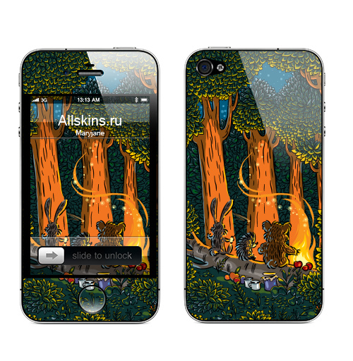 Наклейка на Телефон Apple iPhone 4S, 4 А что было дальше?,  купить в Москве – интернет-магазин Allskins, огонь, лес, ежик, ништяки