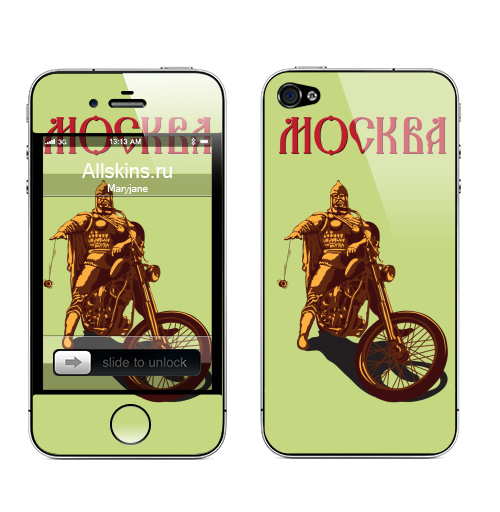 Наклейка на Телефон Apple iPhone 4S, 4 Мото-юбилей 2,  купить в Москве – интернет-магазин Allskins, прикол, мотоцикл, Москва