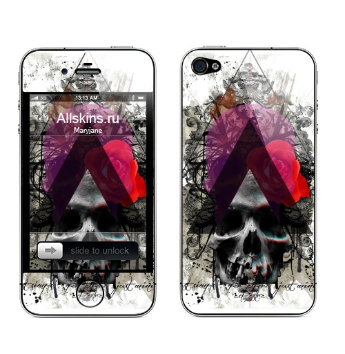 Наклейка на Телефон Apple iPhone 4S, 4 JuSt SiMpLe,  купить в Москве – интернет-магазин Allskins, апокалипсис, череп, хэллоуин, монстры, 300 Лучших работ