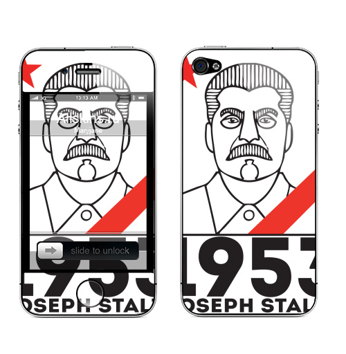 Наклейка на Телефон Apple iPhone 4S, 4 Joseph Stalin 1953,  купить в Москве – интернет-магазин Allskins, Сталин, мужские, военные, СССР, Россия