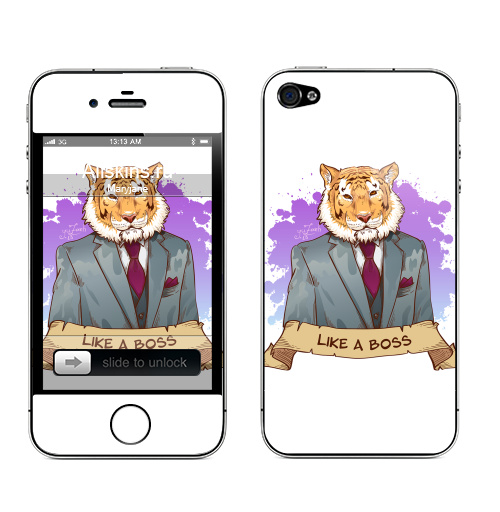 Наклейка на Телефон Apple iPhone 4S, 4 Like a boss,  купить в Москве – интернет-магазин Allskins, лайк, животные, лев, персонажи, директор