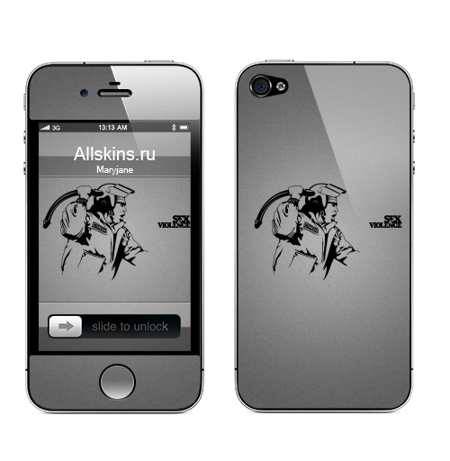 Наклейка на Телефон Apple iPhone 4S, 4 Sex & Violence,  купить в Москве – интернет-магазин Allskins, насилие, секс, черно-белое, девичник, политика