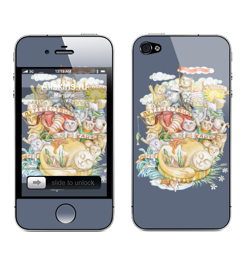 Наклейка на Телефон Apple iPhone 4S, 4 Игры в жизнь,  купить в Москве – интернет-магазин Allskins, гики, солнце, настроение, дым, котята, морская, радость, путешествия
