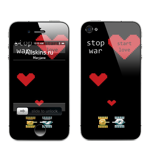 Наклейка на Телефон Apple iPhone 4S, 4 Миру - мир, войне - сосиска,  купить в Москве – интернет-магазин Allskins, нет войне, мужик, гики, мир, военные, прикол