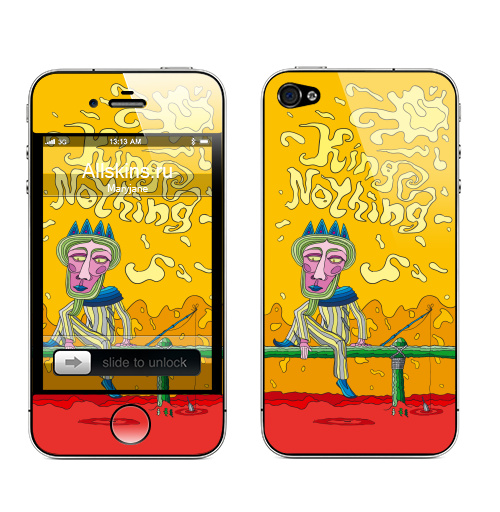 Наклейка на Телефон Apple iPhone 4S, 4 King Nothing,  купить в Москве – интернет-магазин Allskins, река, сюрреализм, король, дым
