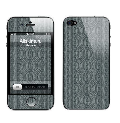 Наклейка на Телефон Apple iPhone 4S, 4 СВИТЕР,  купить в Москве – интернет-магазин Allskins, зима, кофта, свитер, теплый, вязаный, косичка