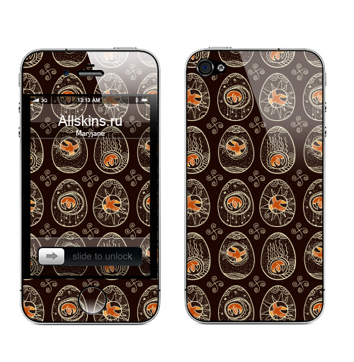 Наклейка на Телефон Apple iPhone 4S, 4 Весна воронов,  купить в Москве – интернет-магазин Allskins, свобода, солнце, полёт, птицы, этно