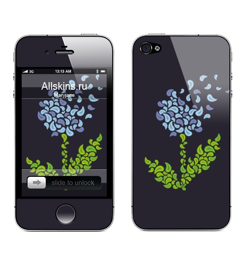 Наклейка на Телефон Apple iPhone 4S, 4 Улетает,  купить в Москве – интернет-магазин Allskins, цветы, растение, растительный, лето, летучая, летняя, мило
