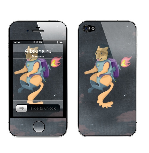 Наклейка на Телефон Apple iPhone 4S, 4 Космический пёс,  купить в Москве – интернет-магазин Allskins, космокот, звезда, вселенная, собаки, астронавт, космос, персонажи