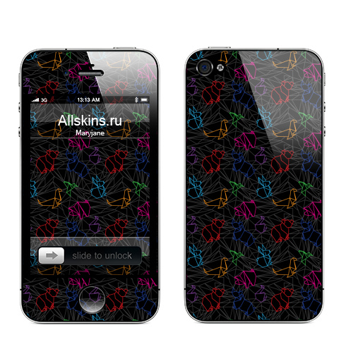 Наклейка на Телефон Apple iPhone 4S, 4 Оригами,  купить в Москве – интернет-магазин Allskins, Япония, гороскоп, знаки, зодиака, новый год, звезда