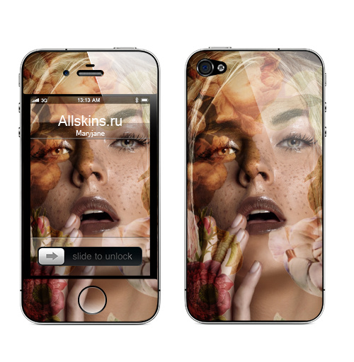 Наклейка на Телефон Apple iPhone 4S, 4 Осенняя девушка,  купить в Москве – интернет-магазин Allskins, осень, девушка, фотография