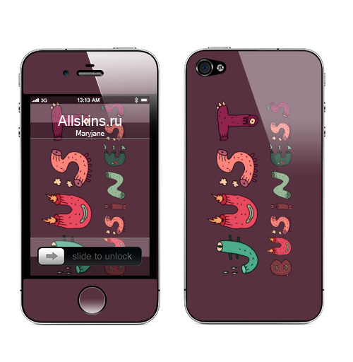 Наклейка на Телефон Apple iPhone 4S, 4 Только бизнес,  купить в Москве – интернет-магазин Allskins, прикол, веселый, стильный, мясо, хипстер, фрик, монстры