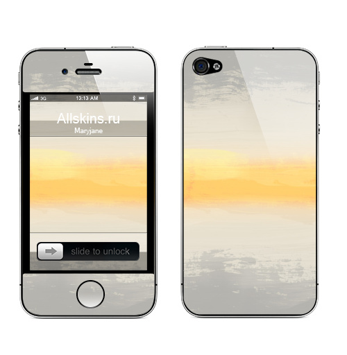 Наклейка на Телефон Apple iPhone 4S, 4 Лучик света,  купить в Москве – интернет-магазин Allskins, серый, желтый, узор, текстура, паттерн