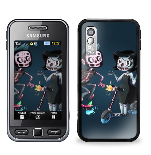 Наклейка на Телефон Samsung GT-S5230 Star АНДЕД ХИПСТЕРЫ,  купить в Москве – интернет-магазин Allskins, мертвый, мертвец, зомби, девушка, скелет, скейтборд, самокат, спорт, панк
