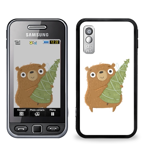 Наклейка на Телефон Samsung GT-S5230 Star Новогодний Мишка,  купить в Москве – интернет-магазин Allskins, медведь, новый год, персонажи, детские