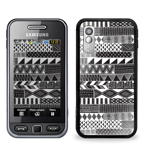 Наклейка на Телефон Samsung GT-S5230 Star Полосатая графика,  купить в Москве – интернет-магазин Allskins, абстракция, графика, узор, паттерн, черный, лес, полосатый