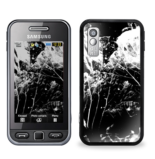 Наклейка на Телефон Samsung GT-S5230 Star Растительное,  купить в Москве – интернет-магазин Allskins, черно-белое, лесной, природа, листья, Темная, черный, графика, растительный, растение