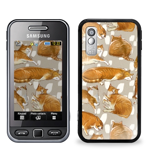 Наклейка на Телефон Samsung GT-S5230 Star Паттерн с рыжими котами,  купить в Москве – интернет-магазин Allskins, кошка, паттерн, животные, забавный, детские, рыжая