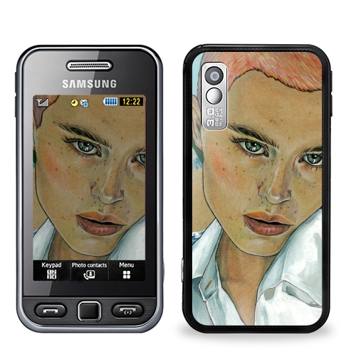 Наклейка на Телефон Samsung GT-S5230 Star Морская,  купить в Москве – интернет-магазин Allskins, девушка, морская, отдых, живопись, розовый, современная, веснушки, мода