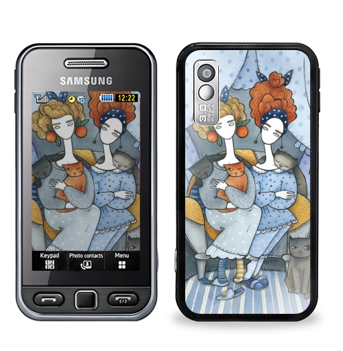 Наклейка на Телефон Samsung GT-S5230 Star Подруги  два,  купить в Москве – интернет-магазин Allskins, подарки, животные, зверушки, кошка, рыжая, блондинка, подружки