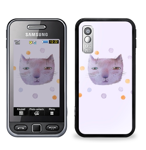 Наклейка на Телефон Samsung GT-S5230 Star Котик и шары,  купить в Москве – интернет-магазин Allskins, кошка, животные, подарки, снег, лев