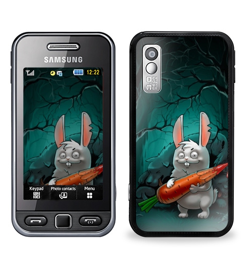 Наклейка на Телефон Samsung GT-S5230 Star Кролик с морковкой,  купить в Москве – интернет-магазин Allskins, морковка, кролики, волк, лес, ночь, страшно, кровь