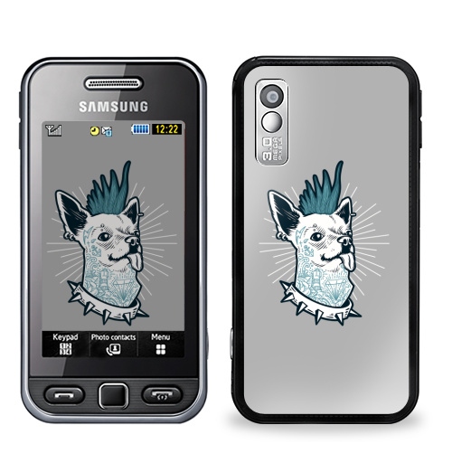Наклейка на Телефон Samsung GT-S5230 Star Как Новый год встретишь, так и проведешь,  купить в Москве – интернет-магазин Allskins, крутые животные, сарказм, пирсинг, татуировки, серый, панк, собаки